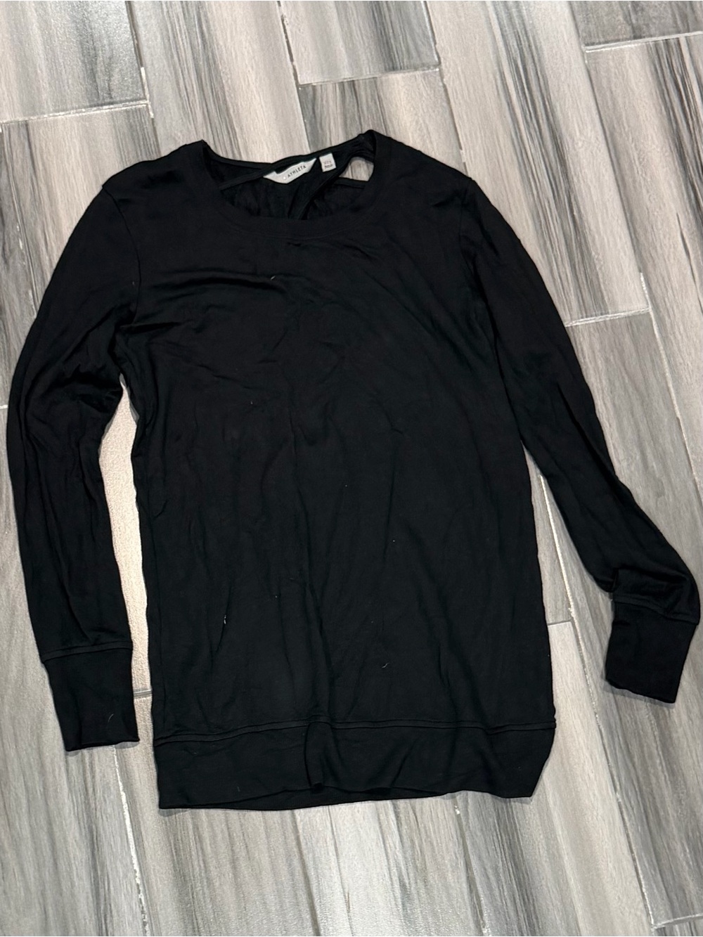 Athleta Black Long Sleeve Crew Sweatshirt